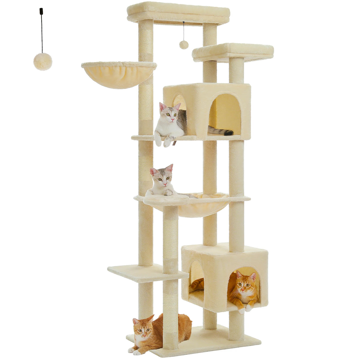 Heavy Duty Cat Tree Tower With Scratching Posts And Sleeping Condos For Cats