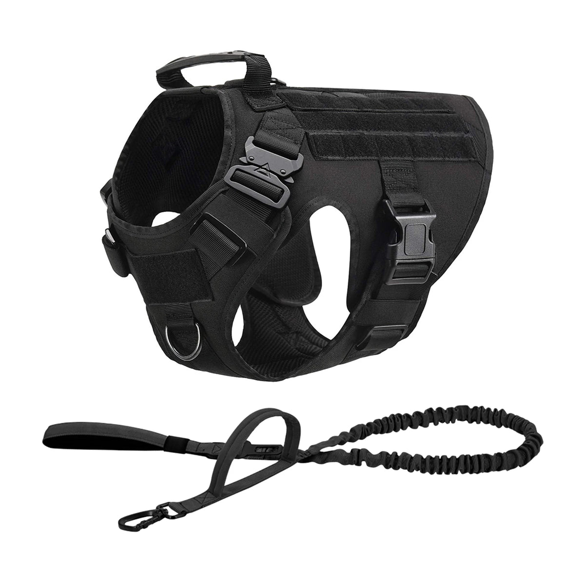 Tactical Dog Harness With Molle Pouches Quick Release Walking Vest