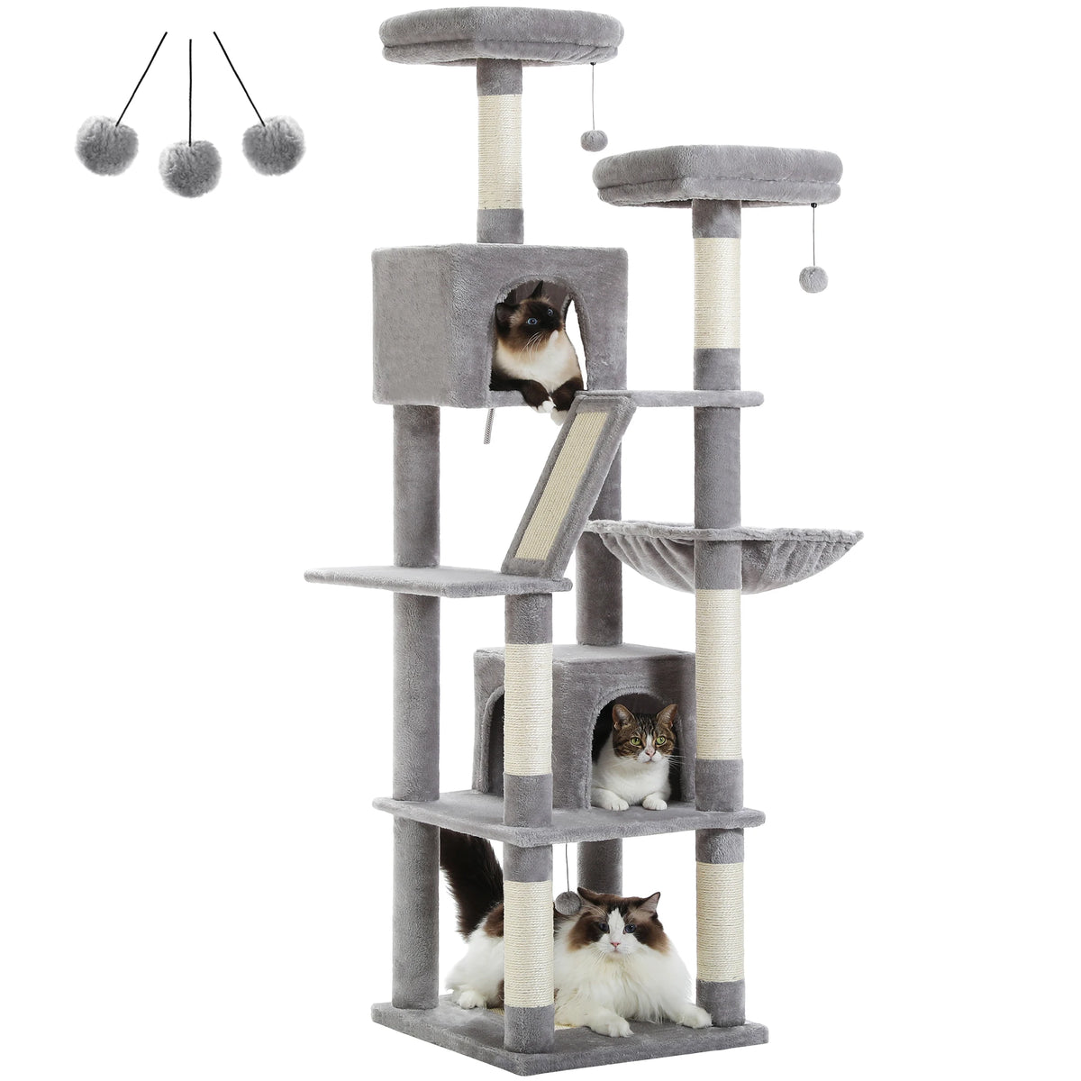 Heavy Duty Cat Tree Tower With Scratching Posts And Sleeping Condos For Cats