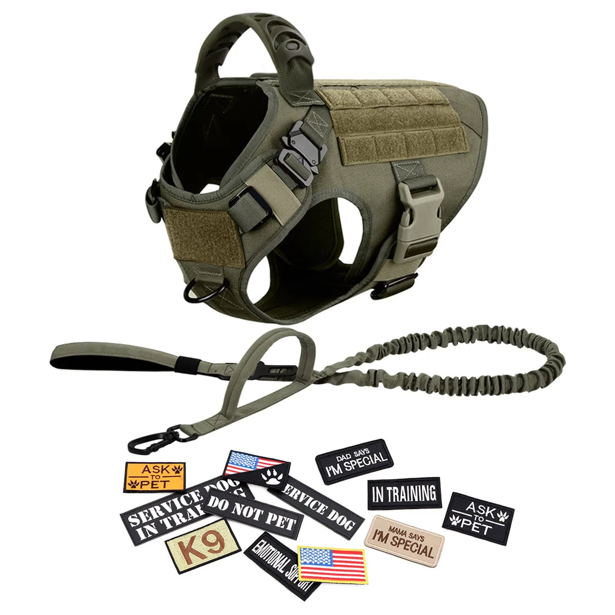 Tactical Dog Harness Vest Training Gear With Quick Release And Padding