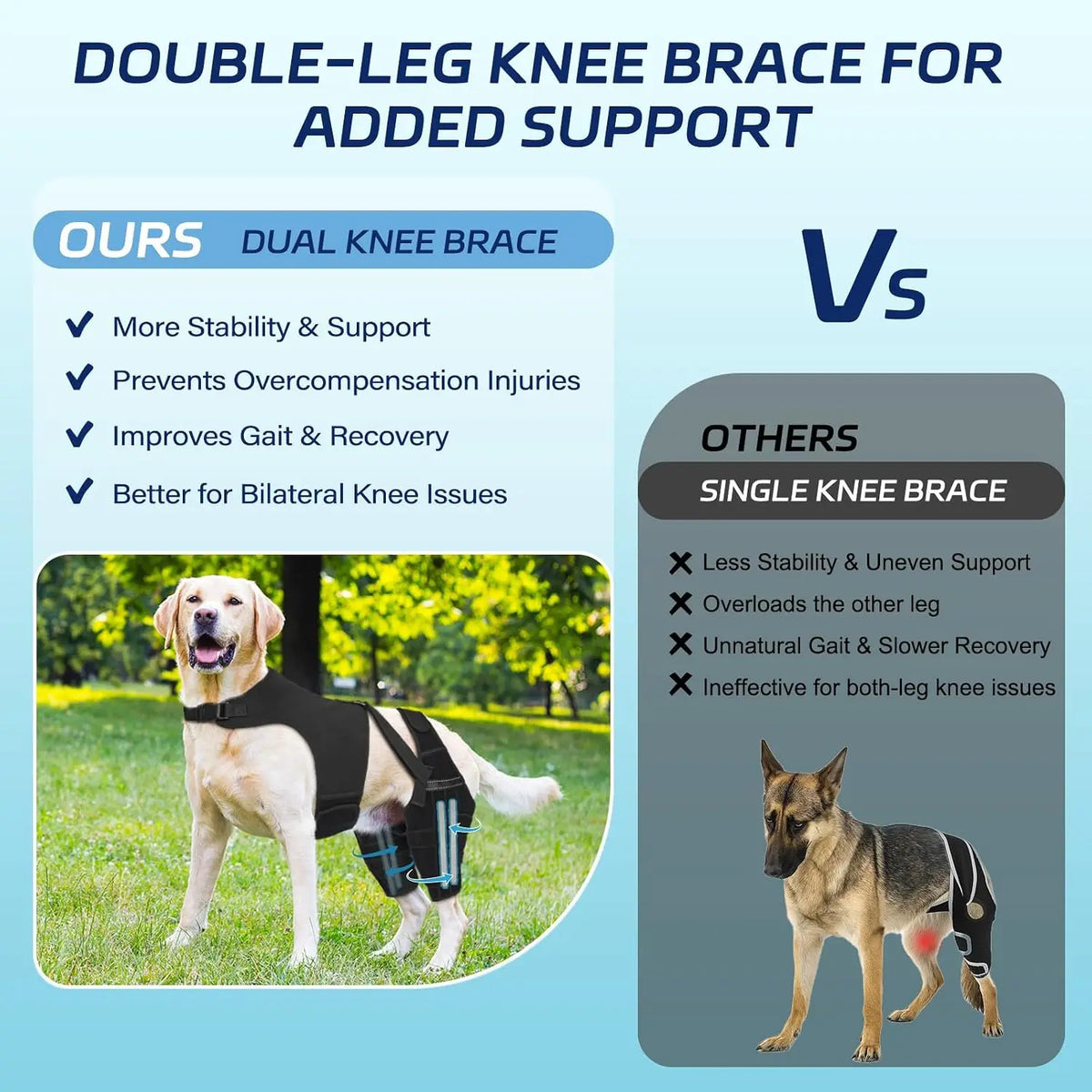 Dog Knee Brace Stabilizer With Adjustable Straps For Acl Injuries