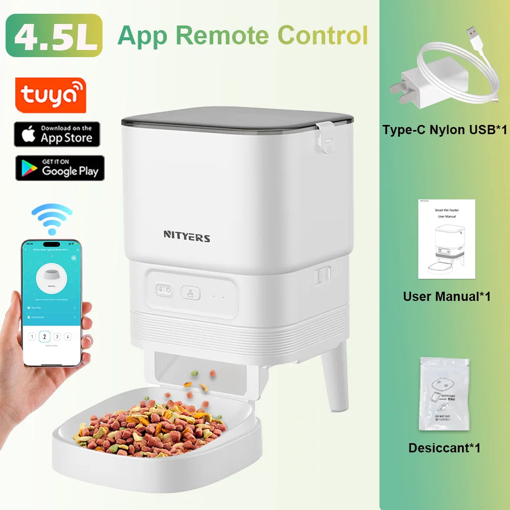 Automatic Timed Pet Feeder With Stainless Steel Bowl and Portion Control