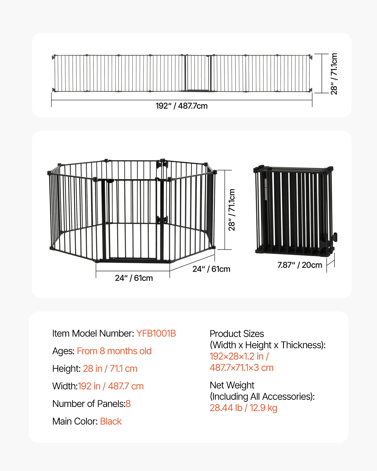 Pressure Mount Walk Thru Baby And Dog Gate With Secure Doorway