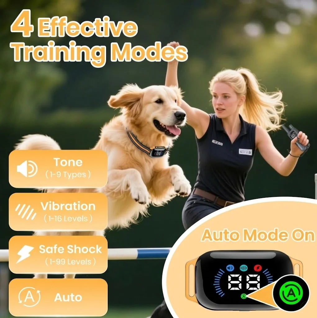 IPX7 Waterproof Dog Training Collar Anti Bark Shock Remote For Dogs