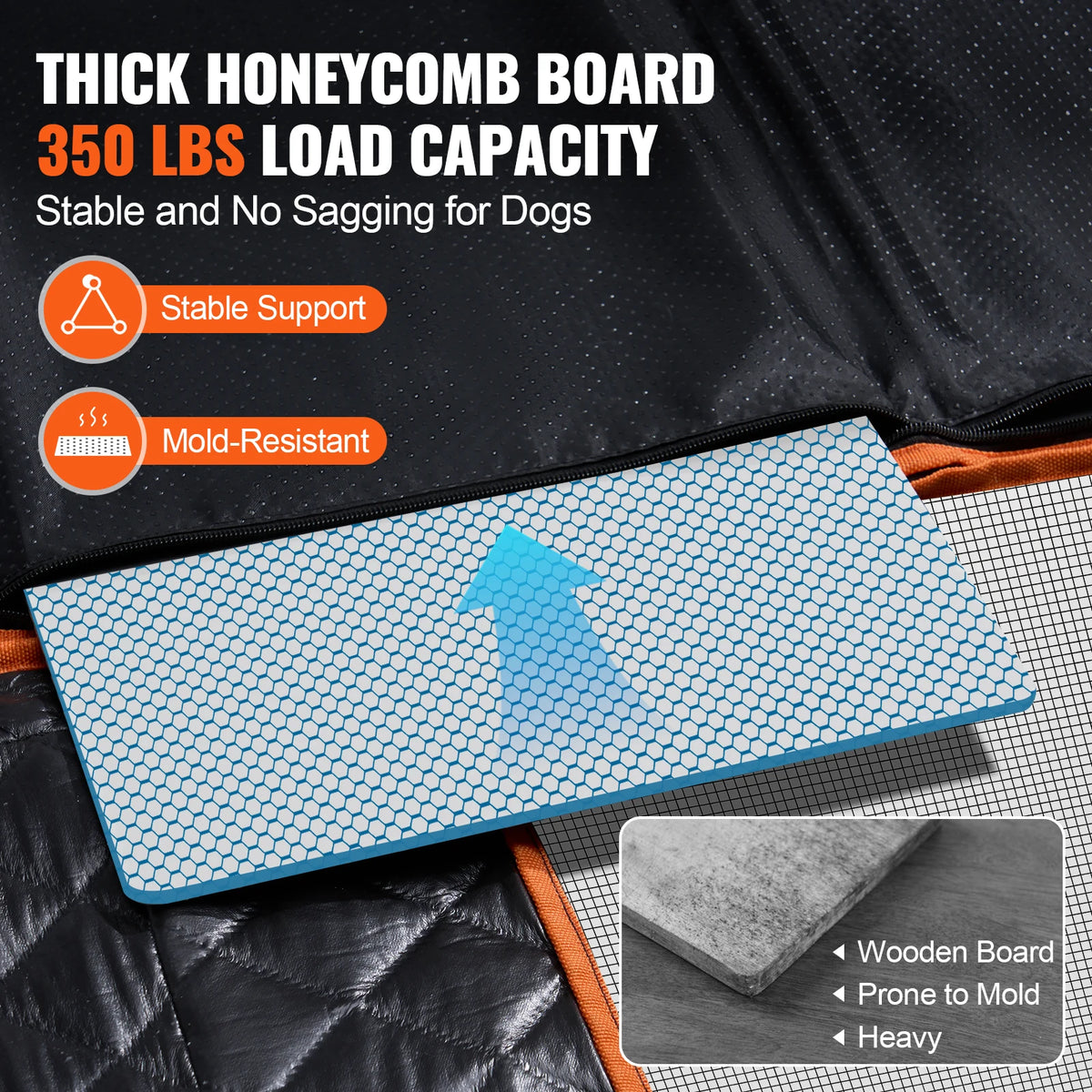 Dog Back Seat Extender Hammock With Mesh Window And Storage Pocket Support