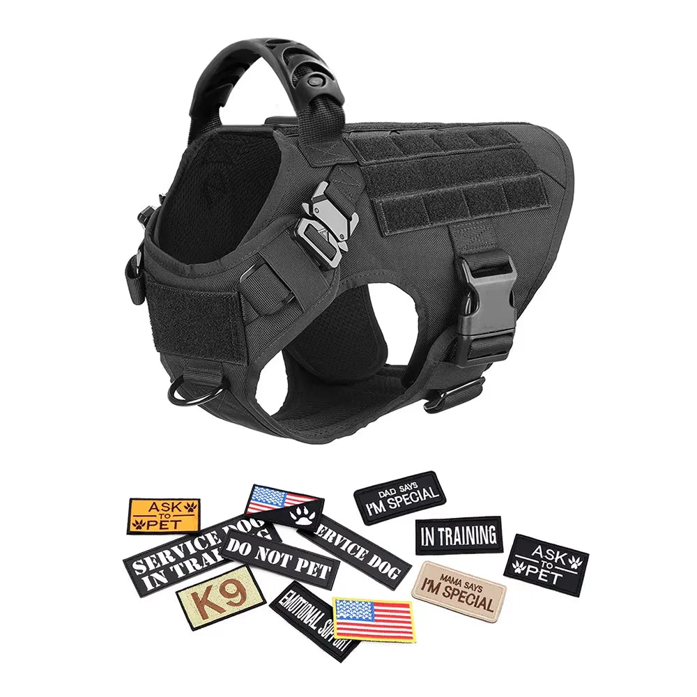 Tactical Dog Harness Vest Training Gear With Quick Release And Padding
