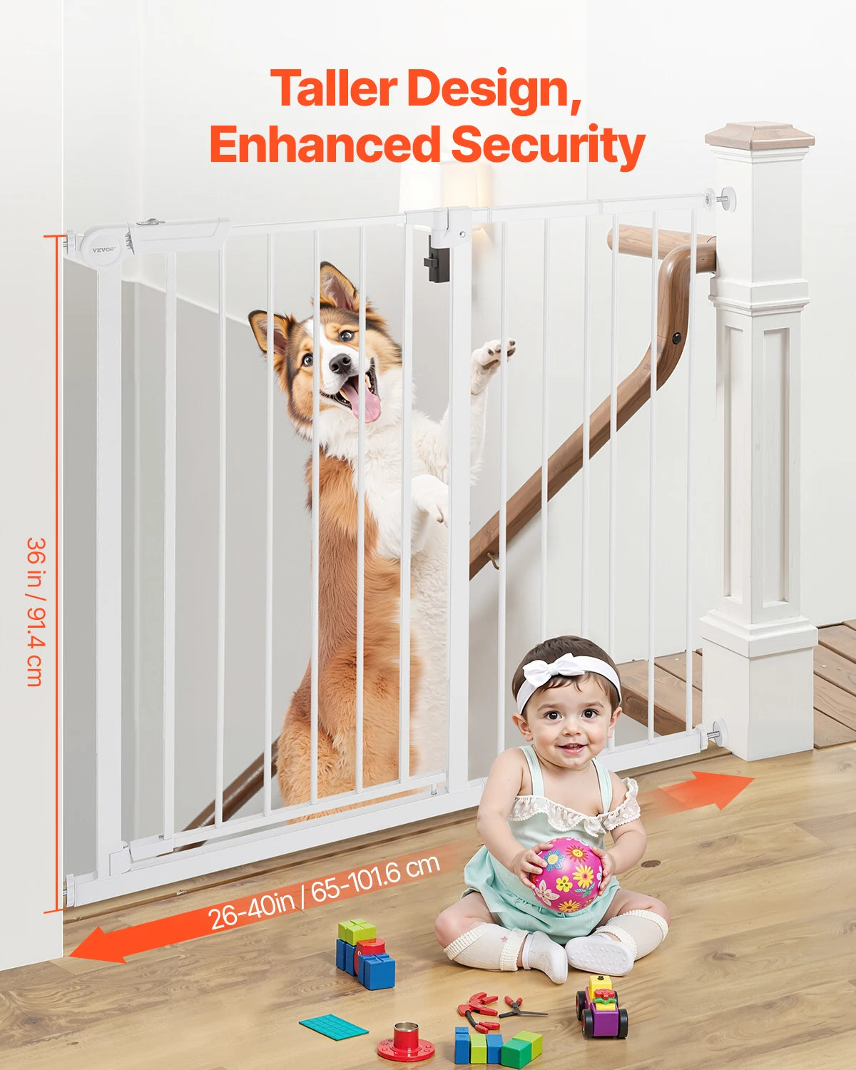 Pressure Mount Walk Thru Baby And Dog Gate With Secure Doorway