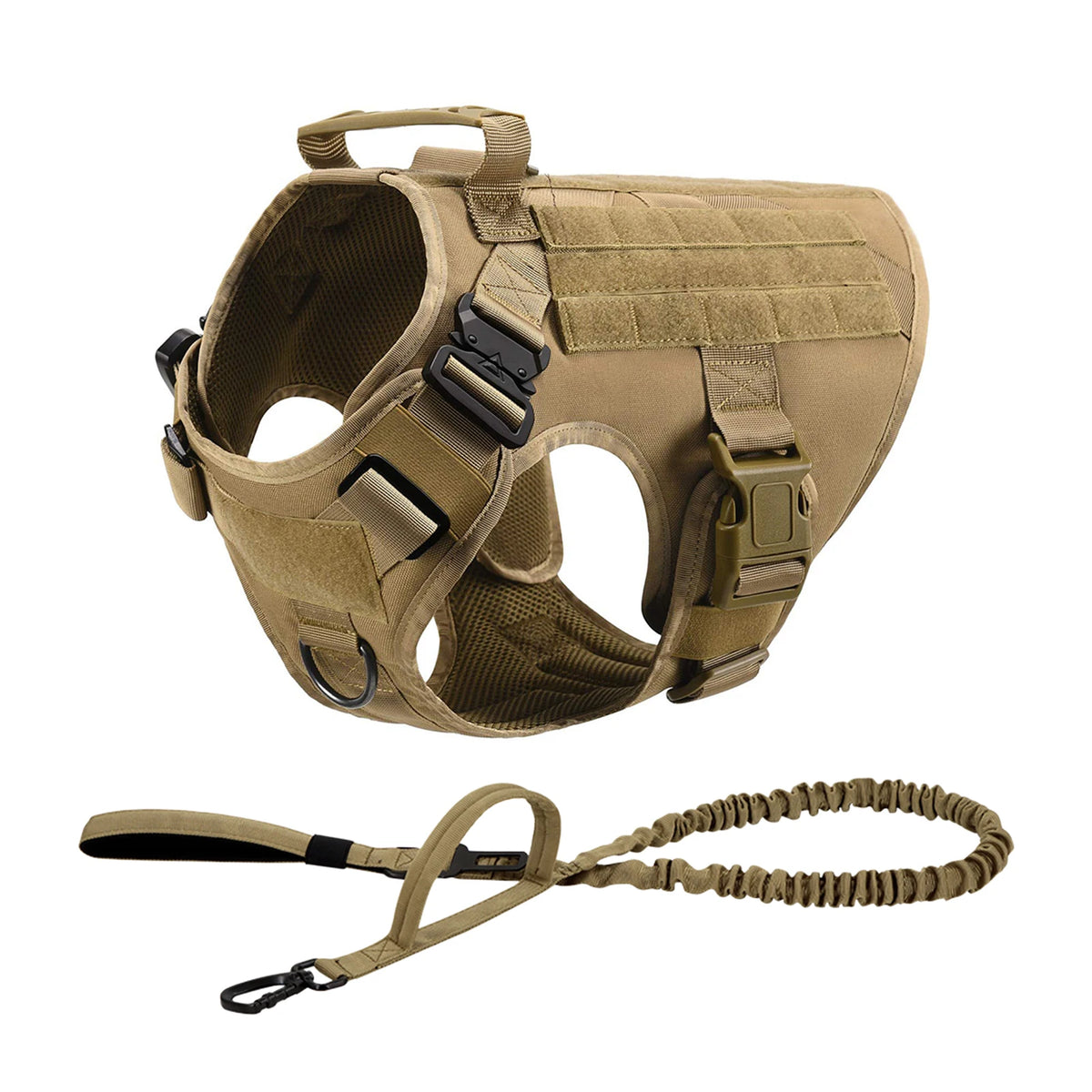 Tactical Dog Harness With Molle Pouches Quick Release Walking Vest