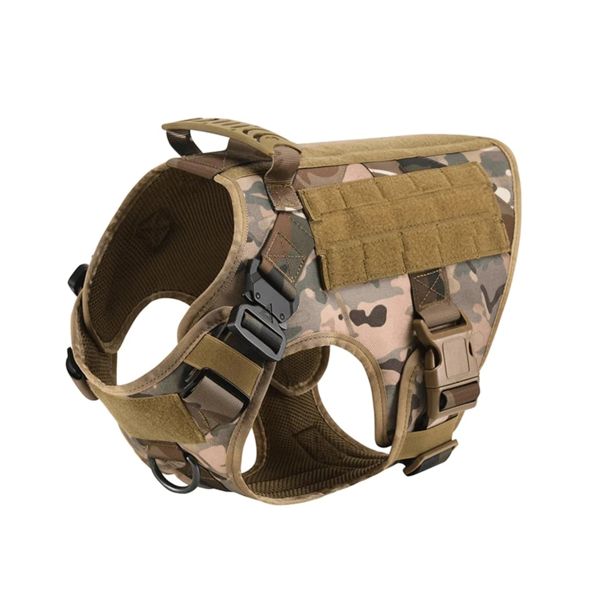 Tactical Dog Harness With Molle Pouches Quick Release Walking Vest