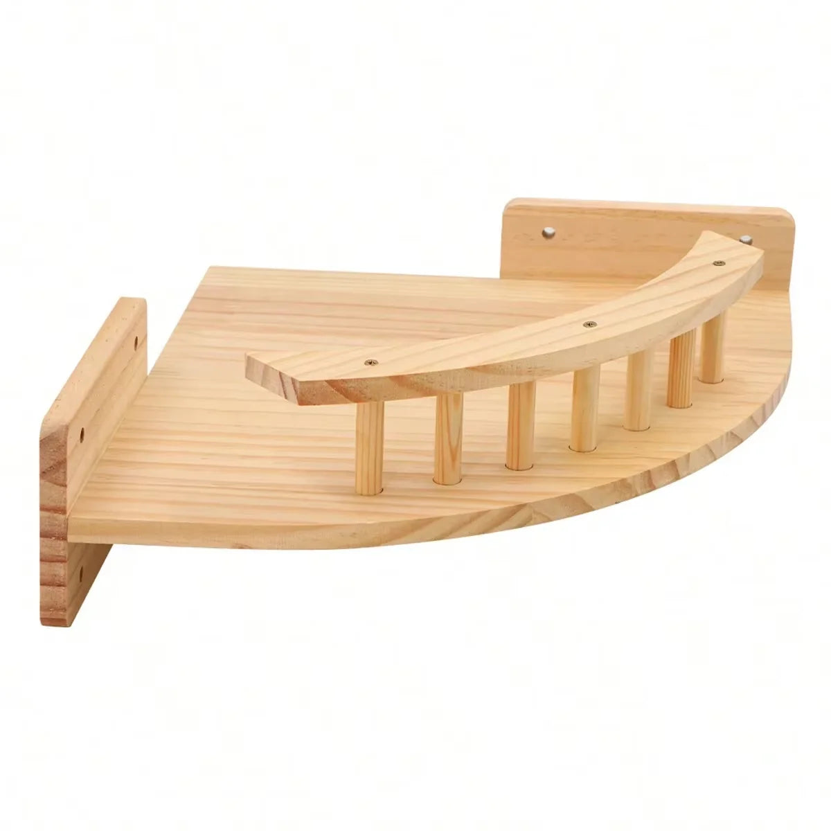 Wall Mounted Pine Wood Cat Hammock Set With Steps For Indoor Cats