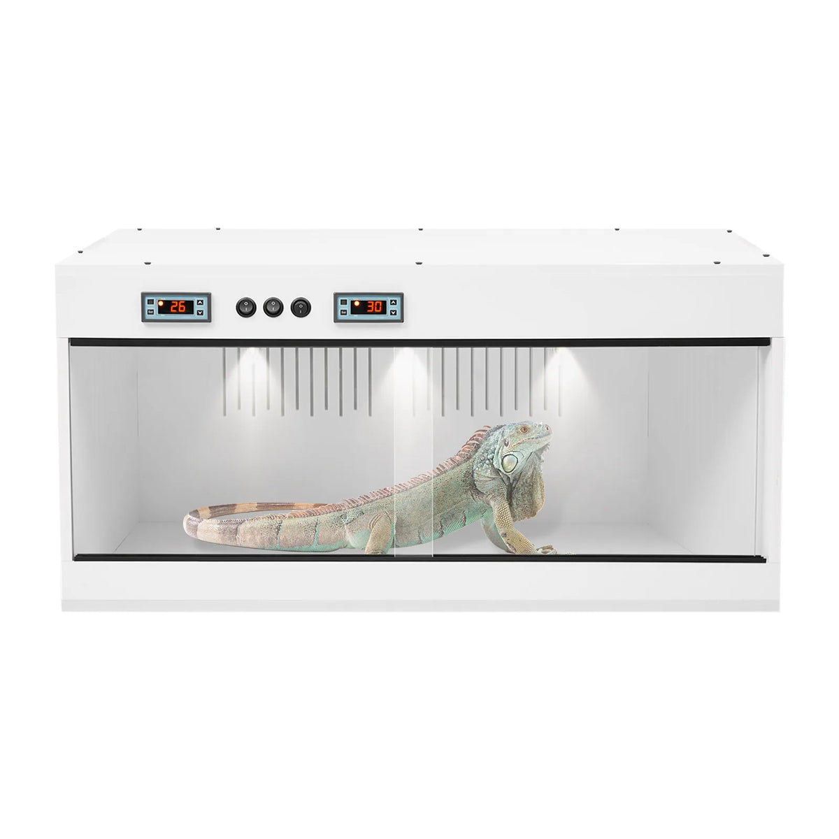 80*40*40cm/31.5*15.75*15.75in US Standard Reptile Lounge Habitat Enclosure with Glass Sliding Door Intelligent Thermostat Dual Temperature Control 110V LCD Screen Type