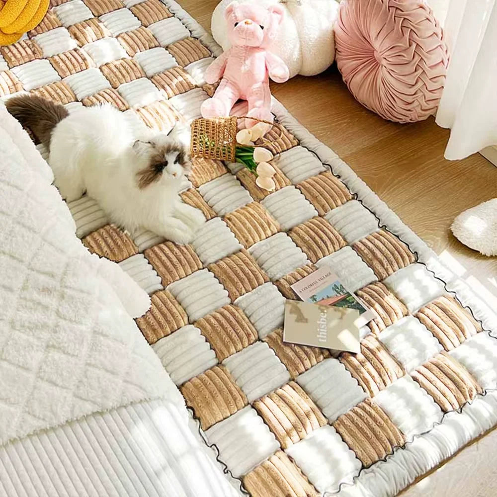 Washable Coral Fleece Dog Bed Mat And Anti Slip Car Seat Cover