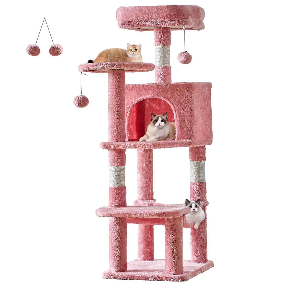 Multi-Level Cat Tree With Sisal Scratching Posts Indoor Climbing Tower For Cats