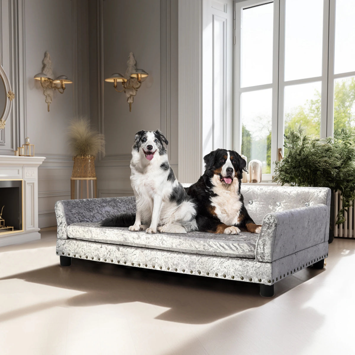 Heavy Duty Raised Pet Sofa Bed With Removable Velvet Cover