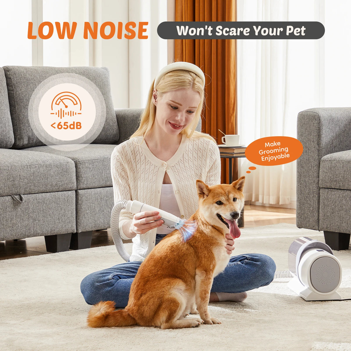 Professional Pet Grooming Clipper And Low Noise Vacuum Kit