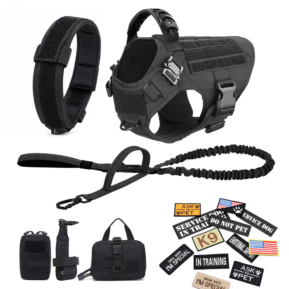 Tactical Dog Harness Vest Training Gear With Quick Release And Padding