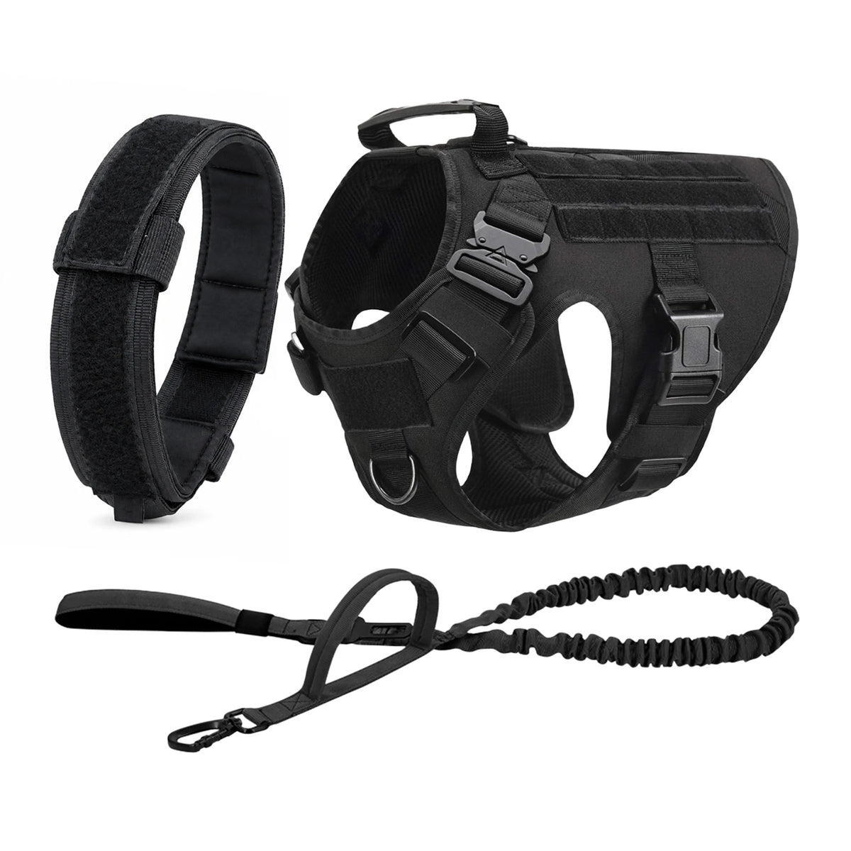 Tactical Dog Harness With Molle Pouches Quick Release Walking Vest
