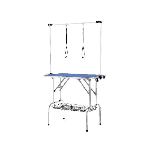Foldable Dog Grooming Table With Adjustable Clamp And Safety Loop