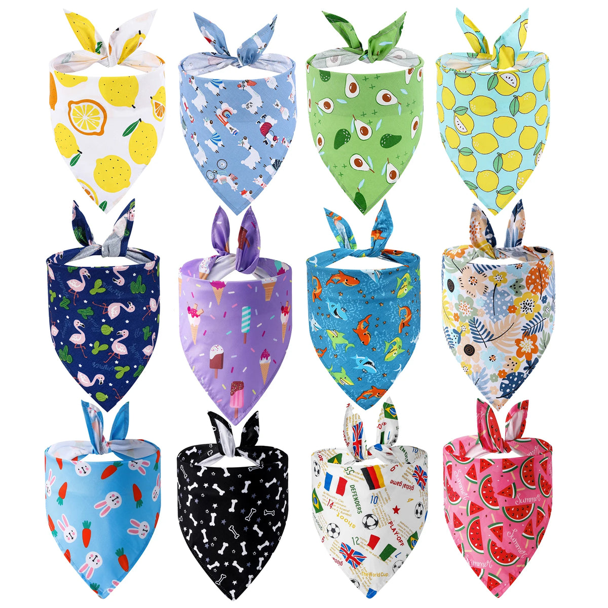 Adjustable Dog Bandana Soft Washable Floral Pattern Pet Scarf