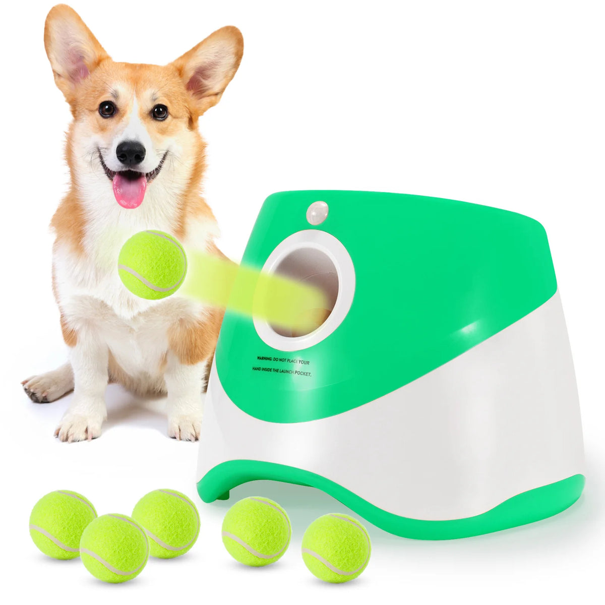 Automatic Rechargeable Dog Ball Launcher With Tennis Balls