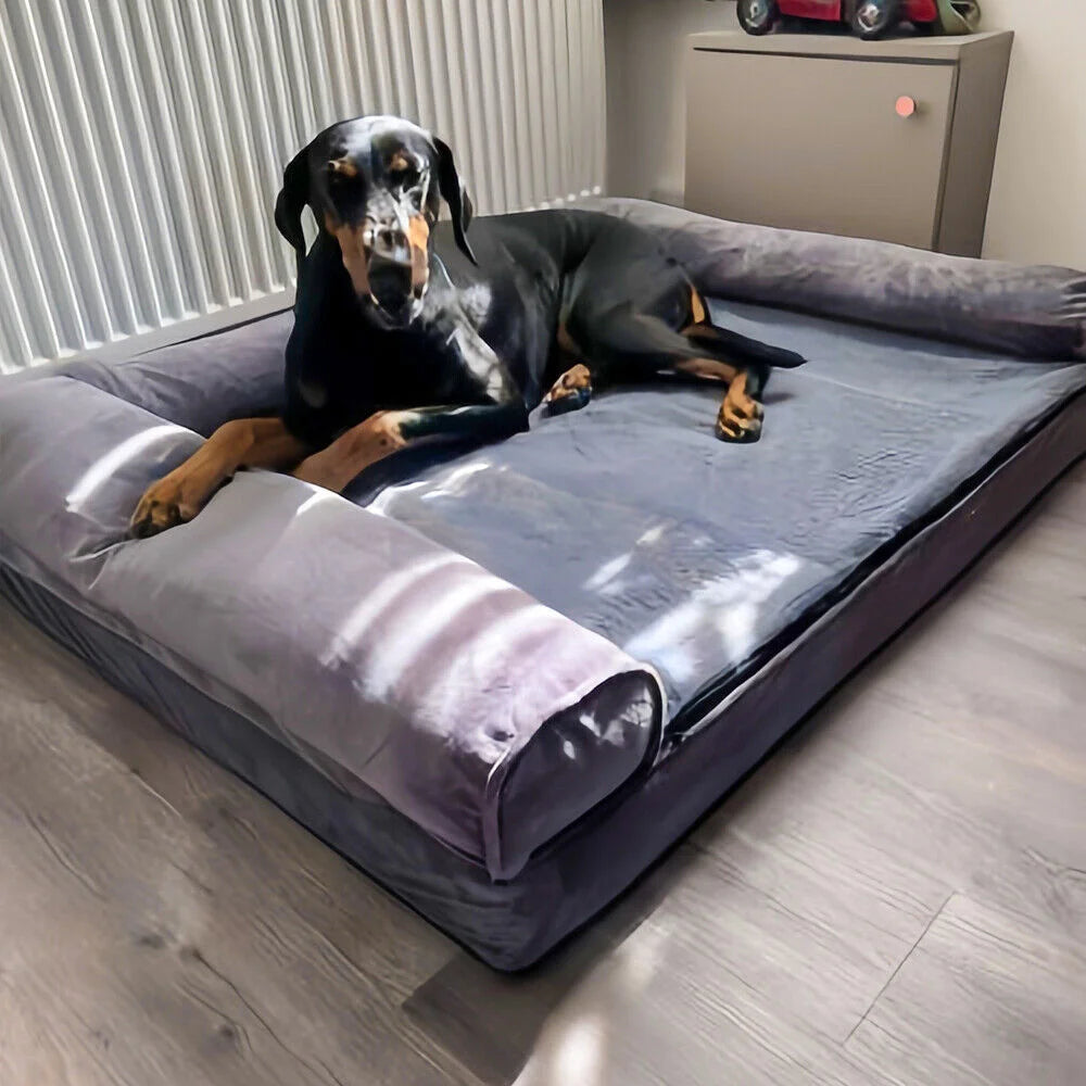 Calming Orthopedic Memory Foam Dog Bed With Plush Removable Sofa Cover
