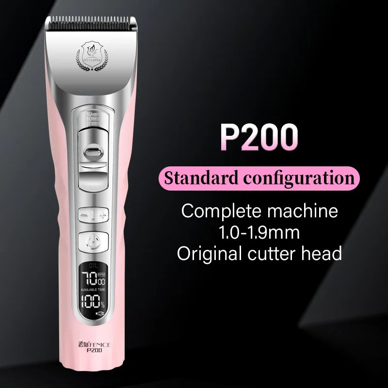 Cordless Dog Hair Trimmer LCD Screen Rechargeable Pet Grooming Clipper Shaver