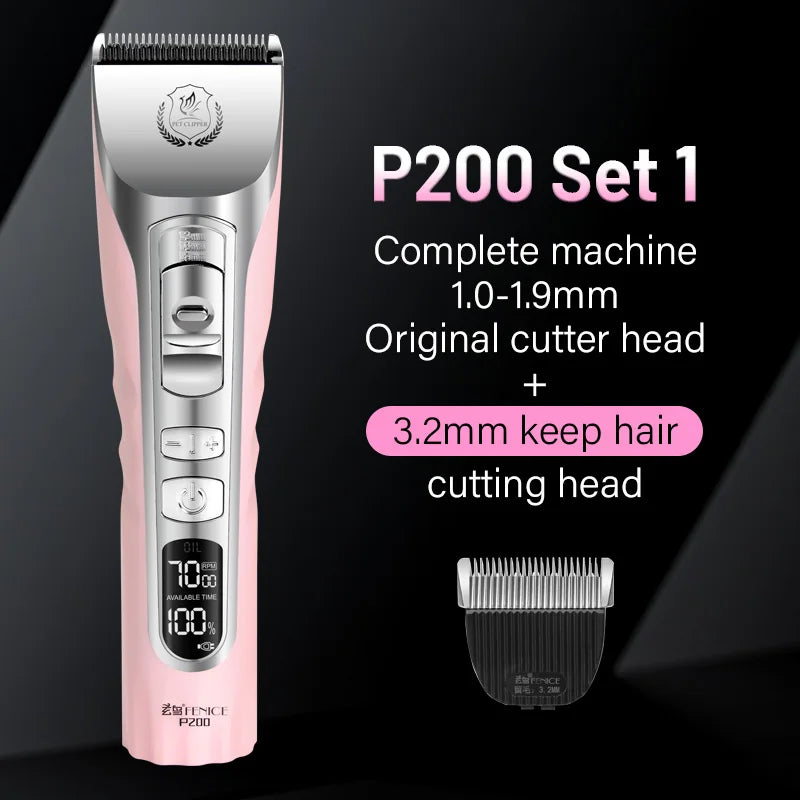 Cordless Dog Hair Trimmer LCD Screen Rechargeable Pet Grooming Clipper Shaver