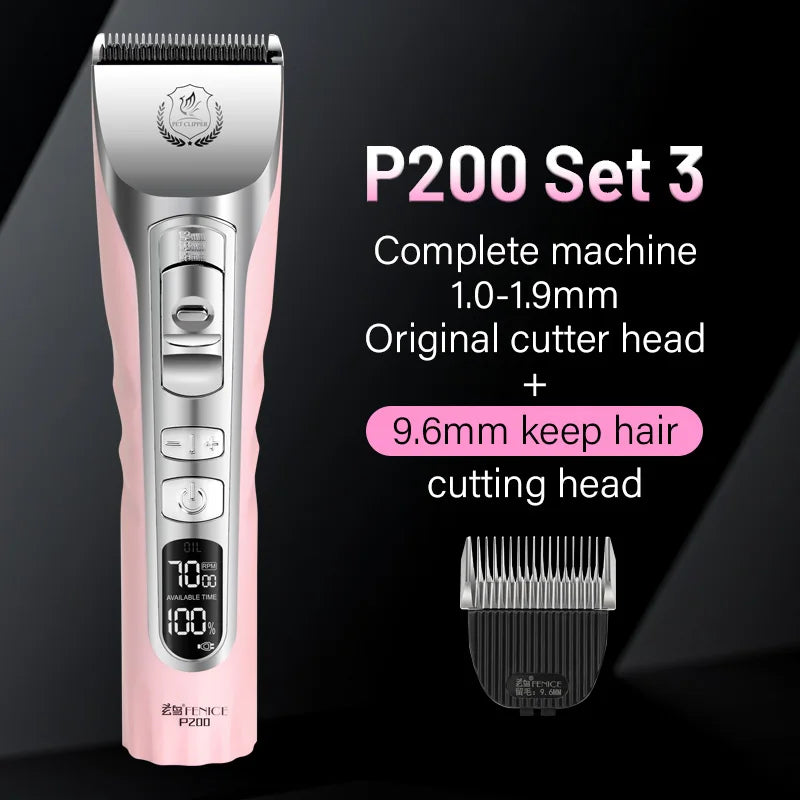 Cordless Dog Hair Trimmer LCD Screen Rechargeable Pet Grooming Clipper Shaver