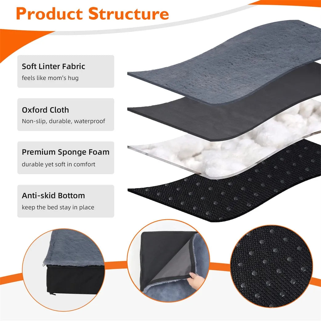 Waterproof Orthopedic Dog Bed With Removable Washable Cover