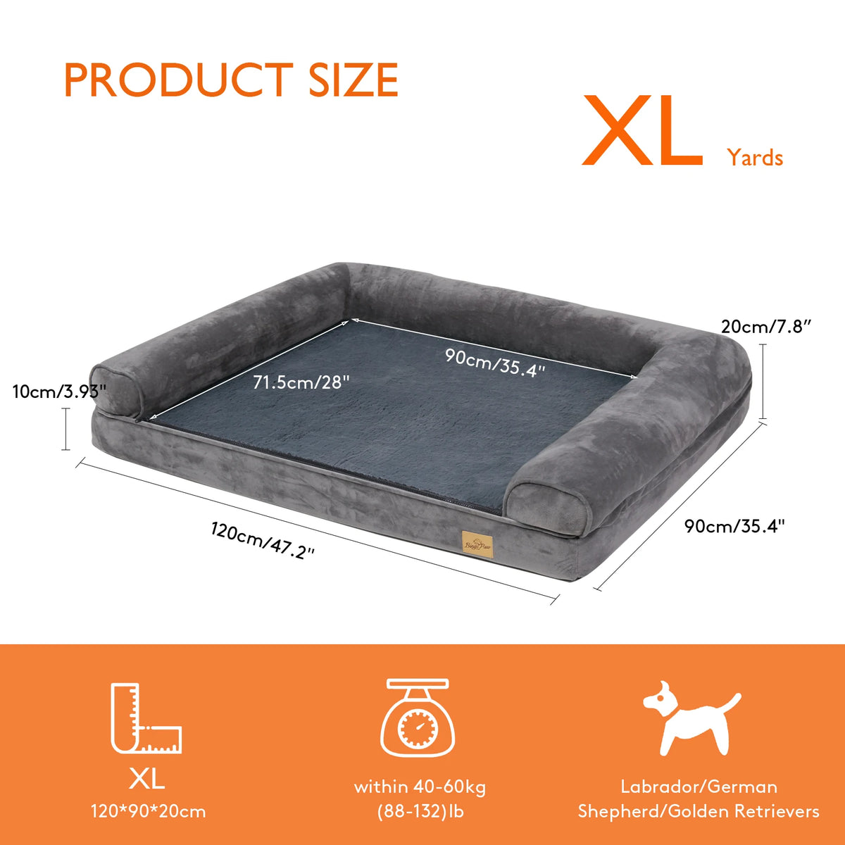 Orthopedic Dog Bed With Removable Washable Cover And Soft Foam