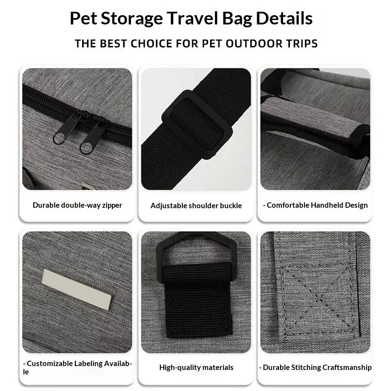 Large Capacity Dog and Cat Food Backpack, Pet Travel Bag, Foldable Snack Pouch, Portable Crossbody Dog and Cat Carrier dog bag cat bag pet backpack
