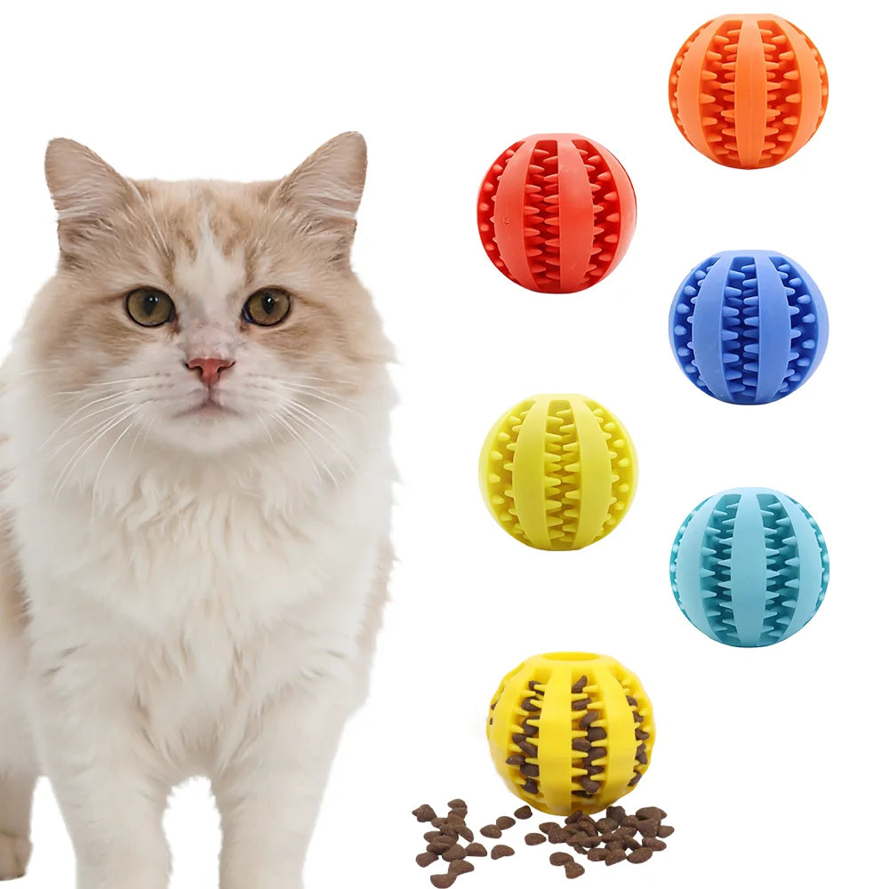 Durable Rubber Dog Chew Ball Teething Puzzle Interactive Training Toy