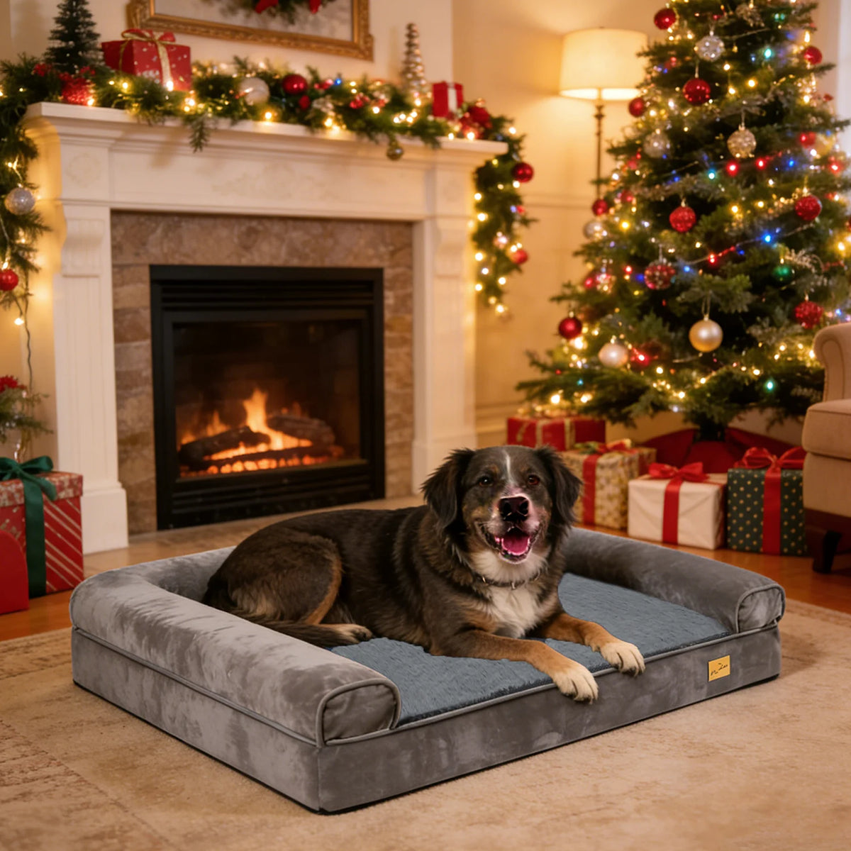 Calming Orthopedic Memory Foam Dog Bed With Plush Removable Sofa Cover