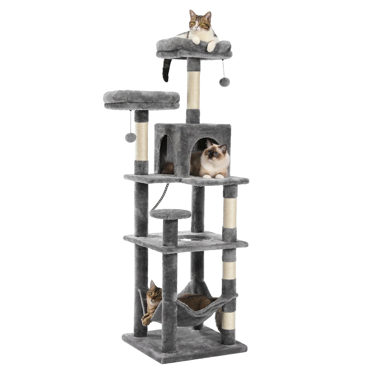 Heavy Duty Cat Tree Tower With Scratching Posts And Sleeping Condos For Cats