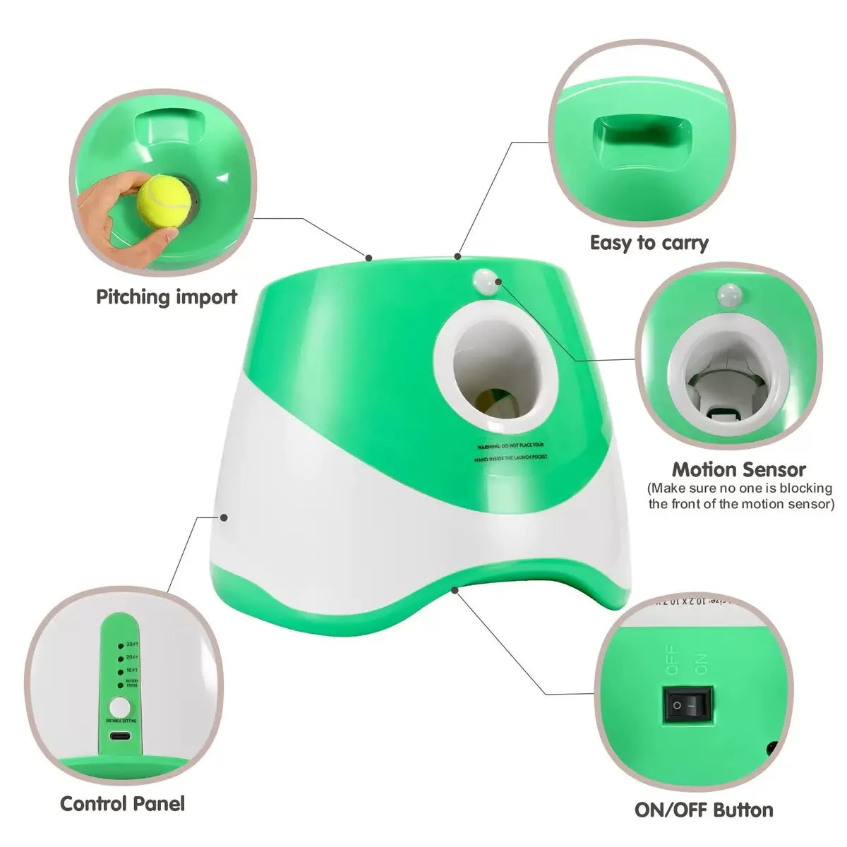 Automatic Rechargeable Dog Ball Launcher With Tennis Balls