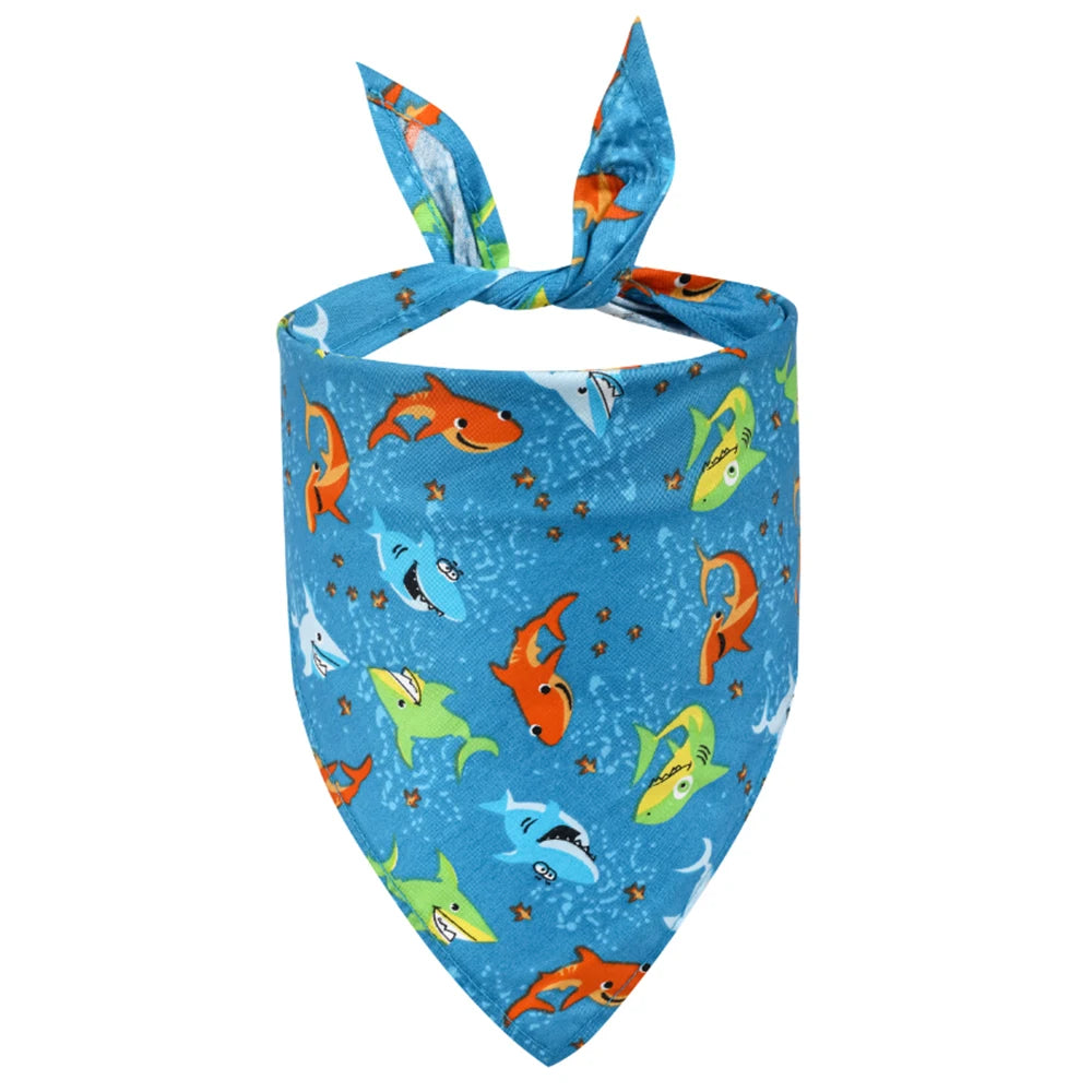 Adjustable Dog Bandana Soft Washable Floral Pattern Pet Scarf