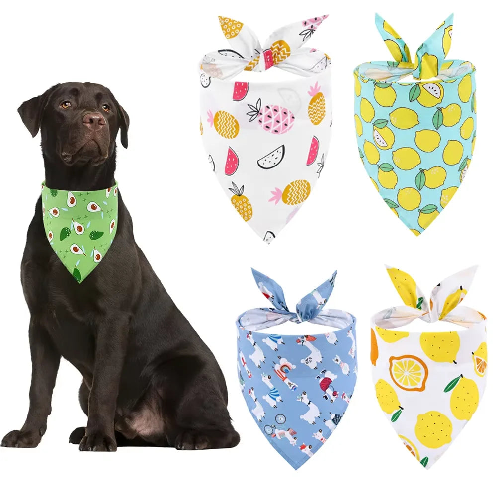 Adjustable Dog Bandana Soft Washable Floral Pattern Pet Scarf