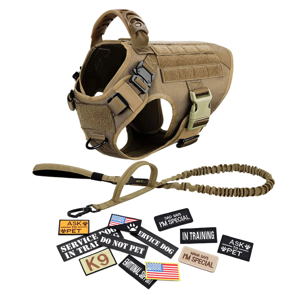 Tactical Dog Harness Vest Training Gear With Quick Release And Padding