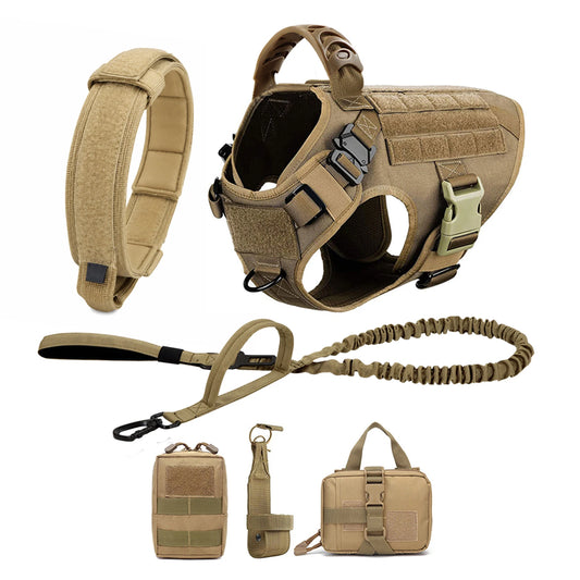 Soft Padded Dog Harness And Leash Set With Quick Release Buckle