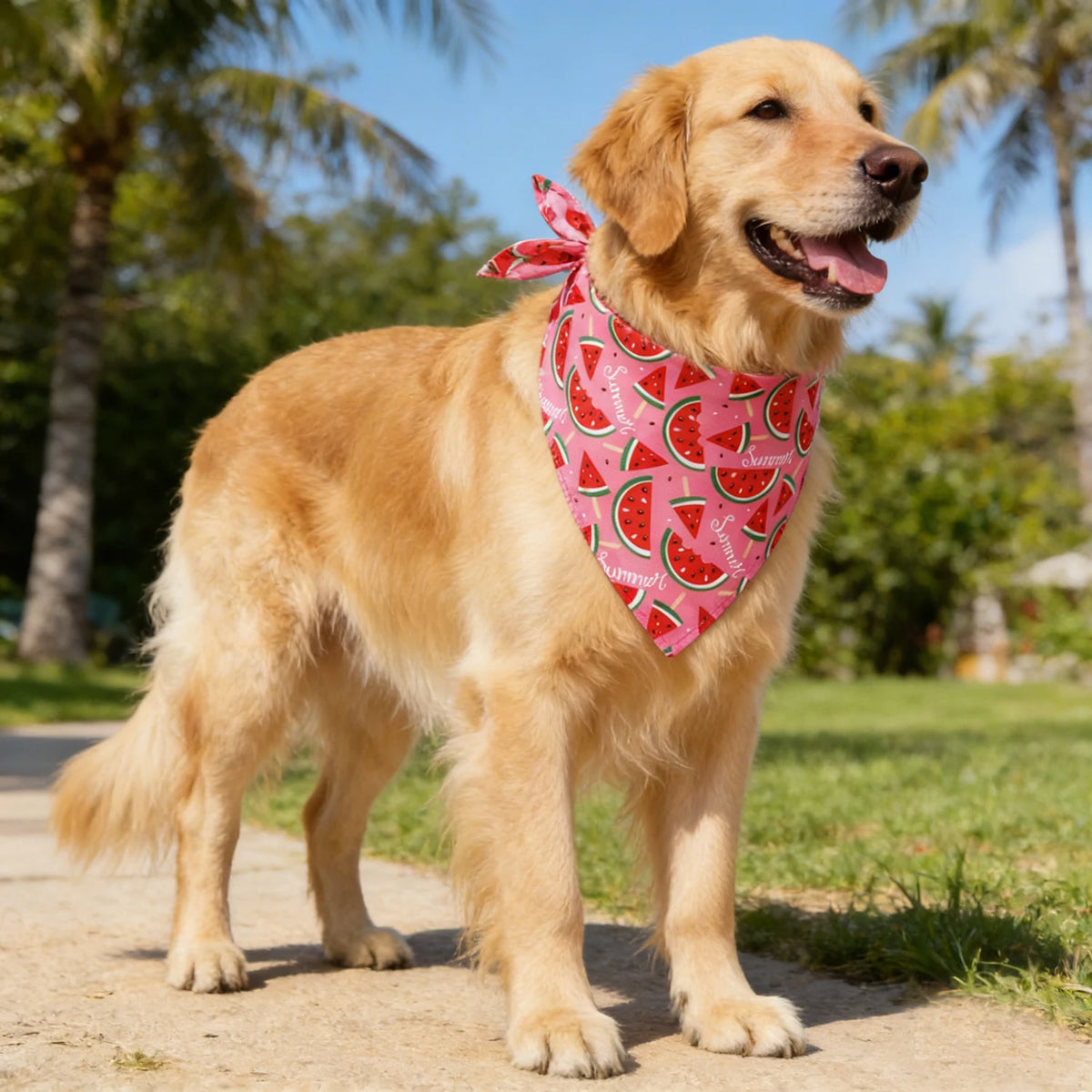 Adjustable Dog Bandana Soft Washable Floral Pattern Pet Scarf
