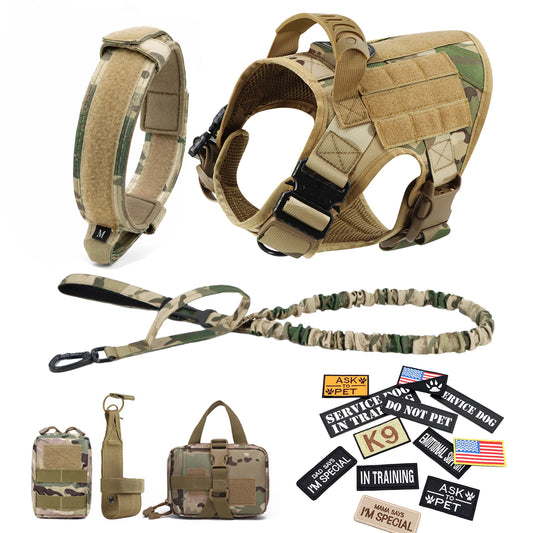 Tactical Dog Harness Vest Training Gear With Quick Release And Padding