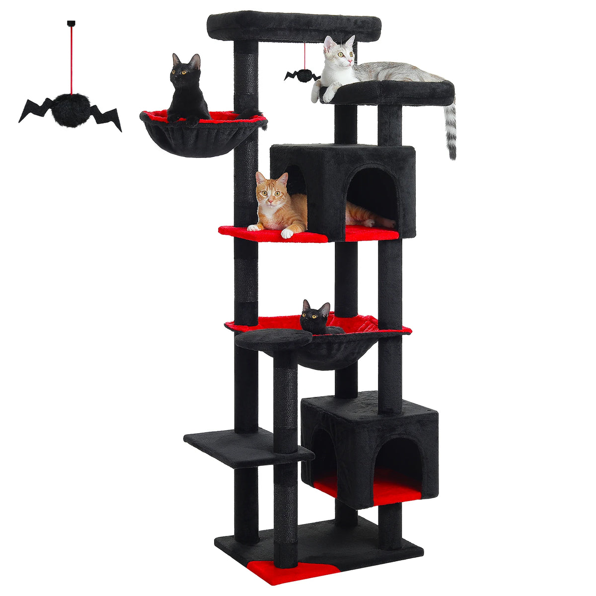 Tall Cat Tree With Large Hammock And Scratching Posts Indoor Tower