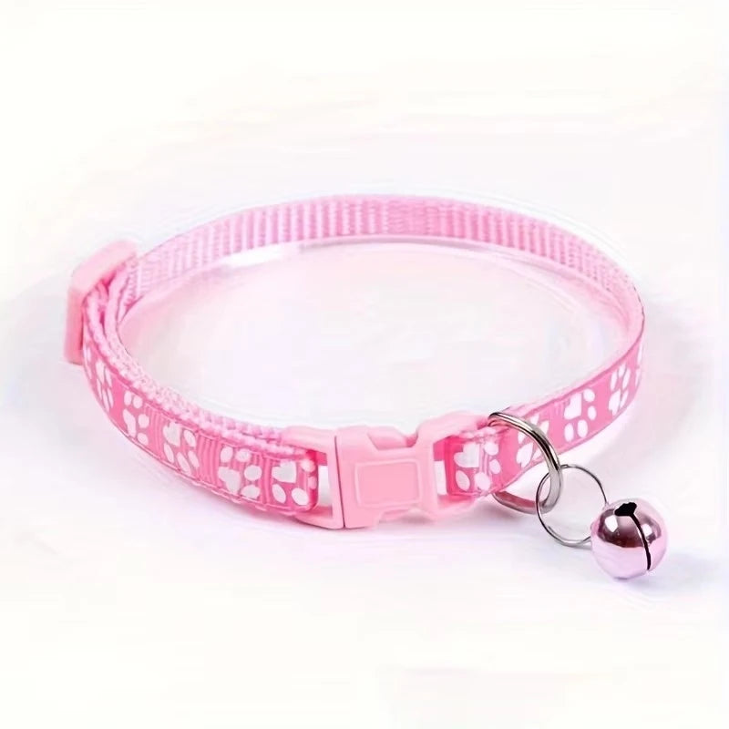 Adjustable Cat Collar With Bell And Decorative Ribbon For Pets And Kittens