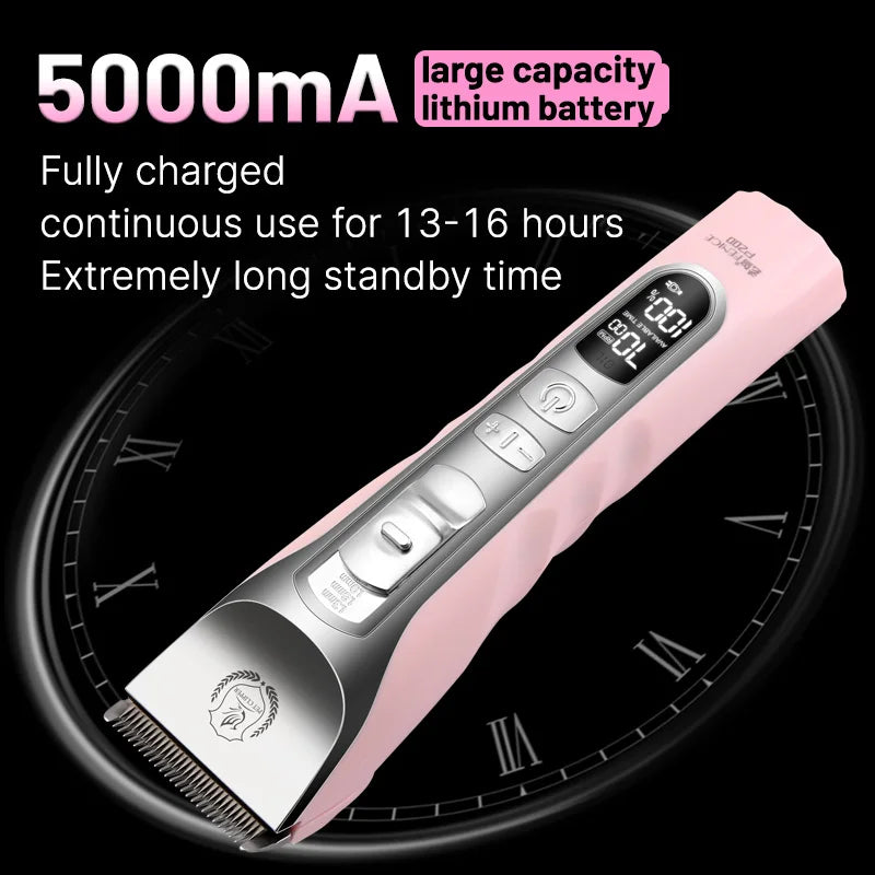 Cordless Dog Hair Trimmer LCD Screen Rechargeable Pet Grooming Clipper Shaver