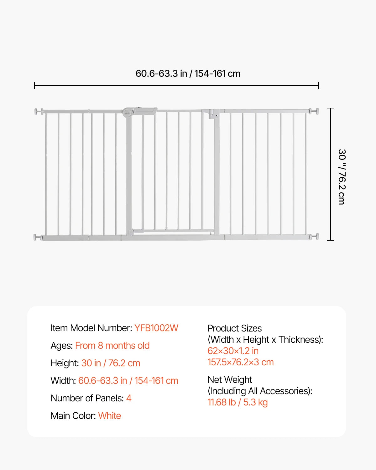 Pressure Mount Walk Thru Baby And Dog Gate With Secure Doorway