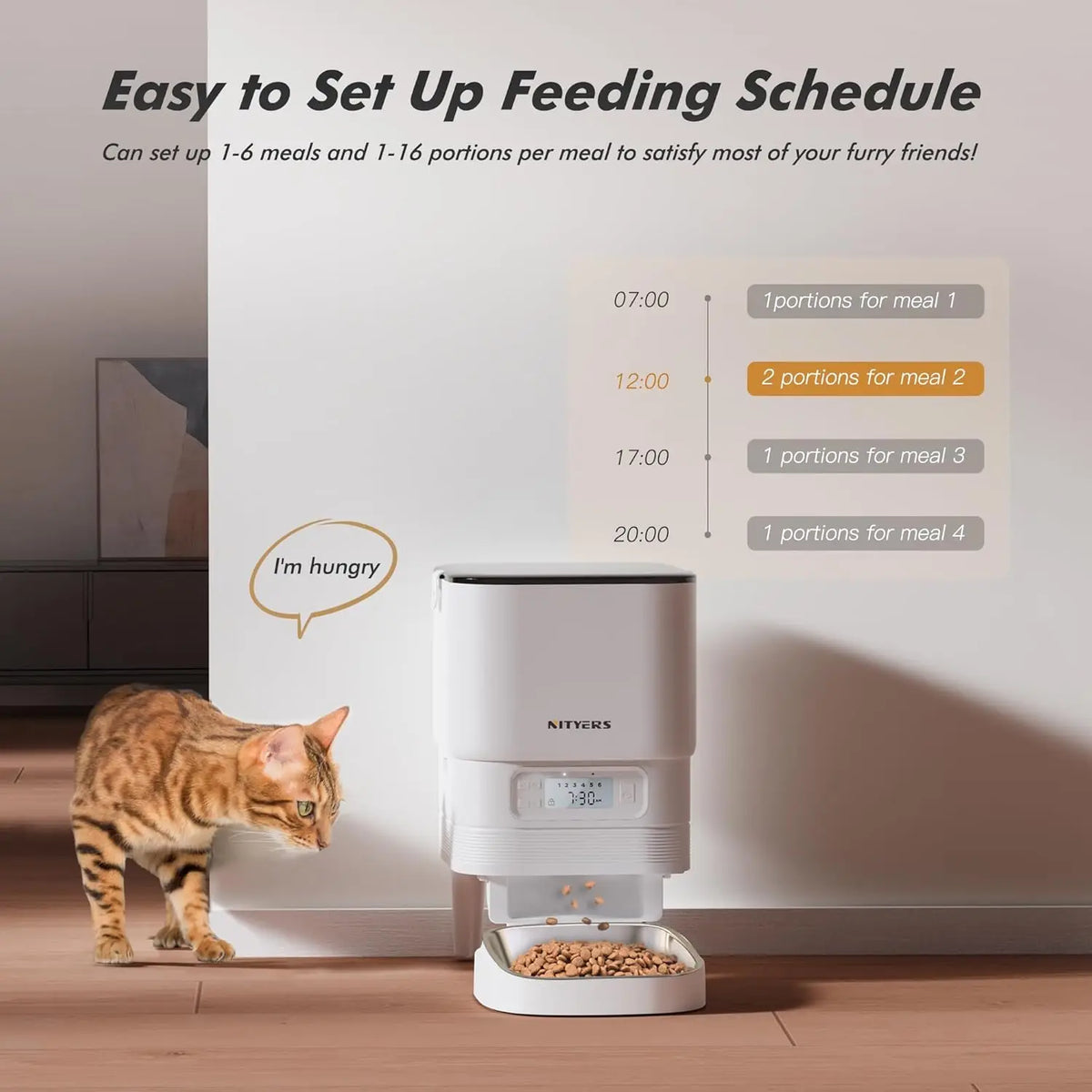 Automatic Timed Pet Feeder With Stainless Steel Bowl and Portion Control