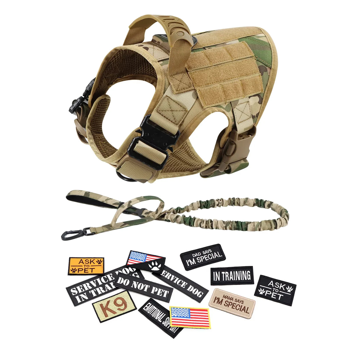 Tactical Dog Harness Vest Training Gear With Quick Release And Padding