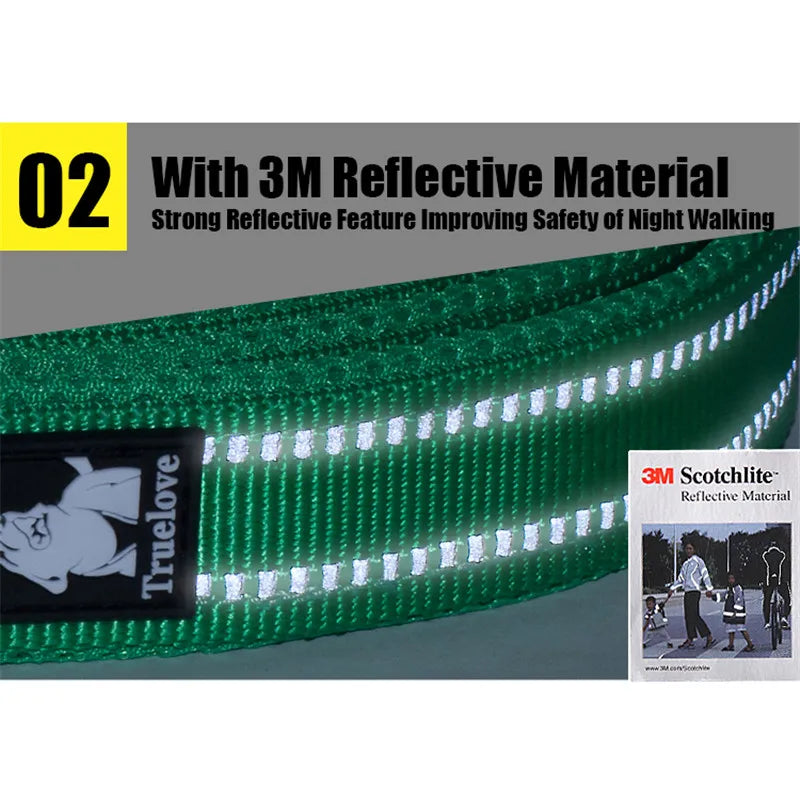 Soft Reflective Padded Nylon Dog Leash For Walking And Training
