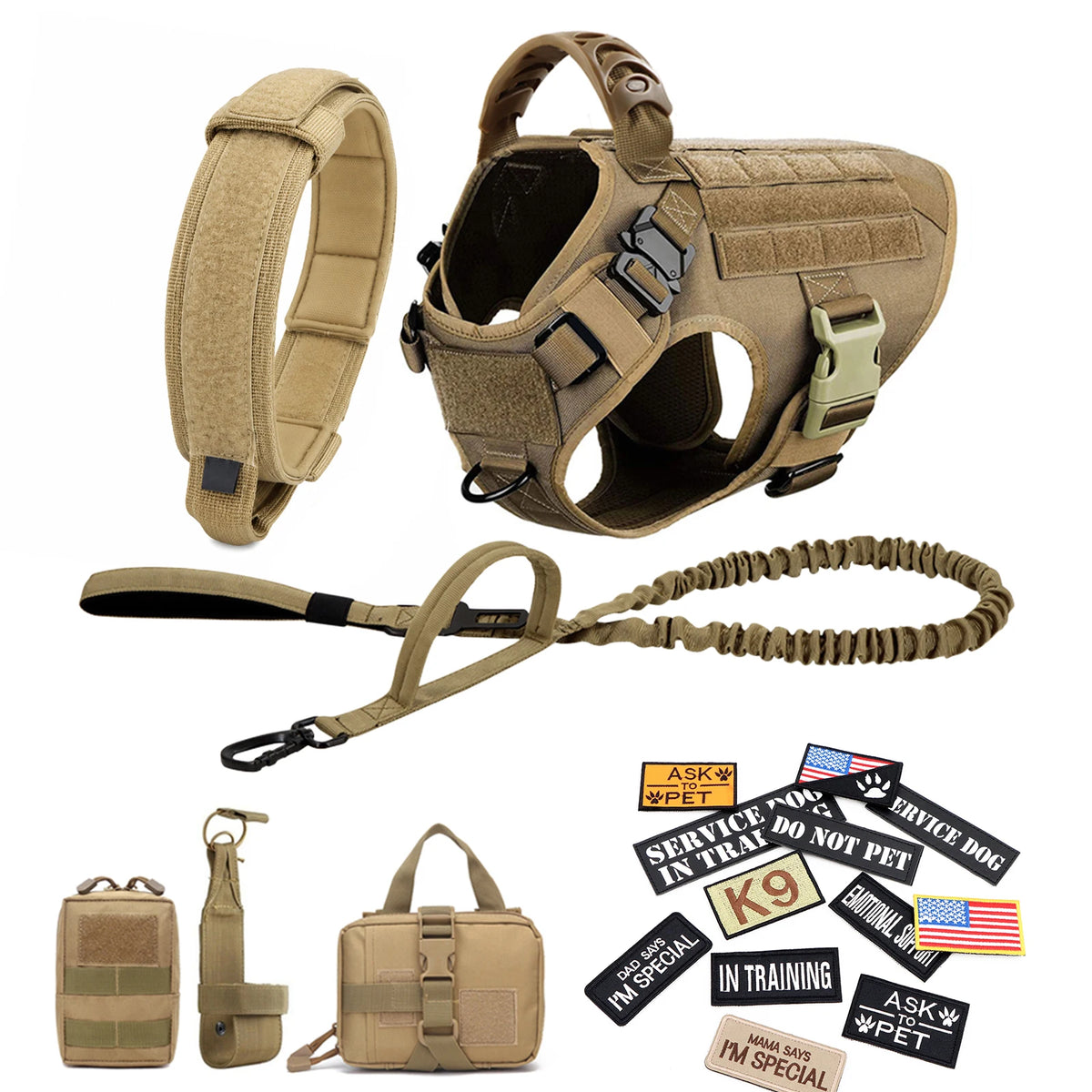 Tactical Dog Harness Vest Training Gear With Quick Release And Padding
