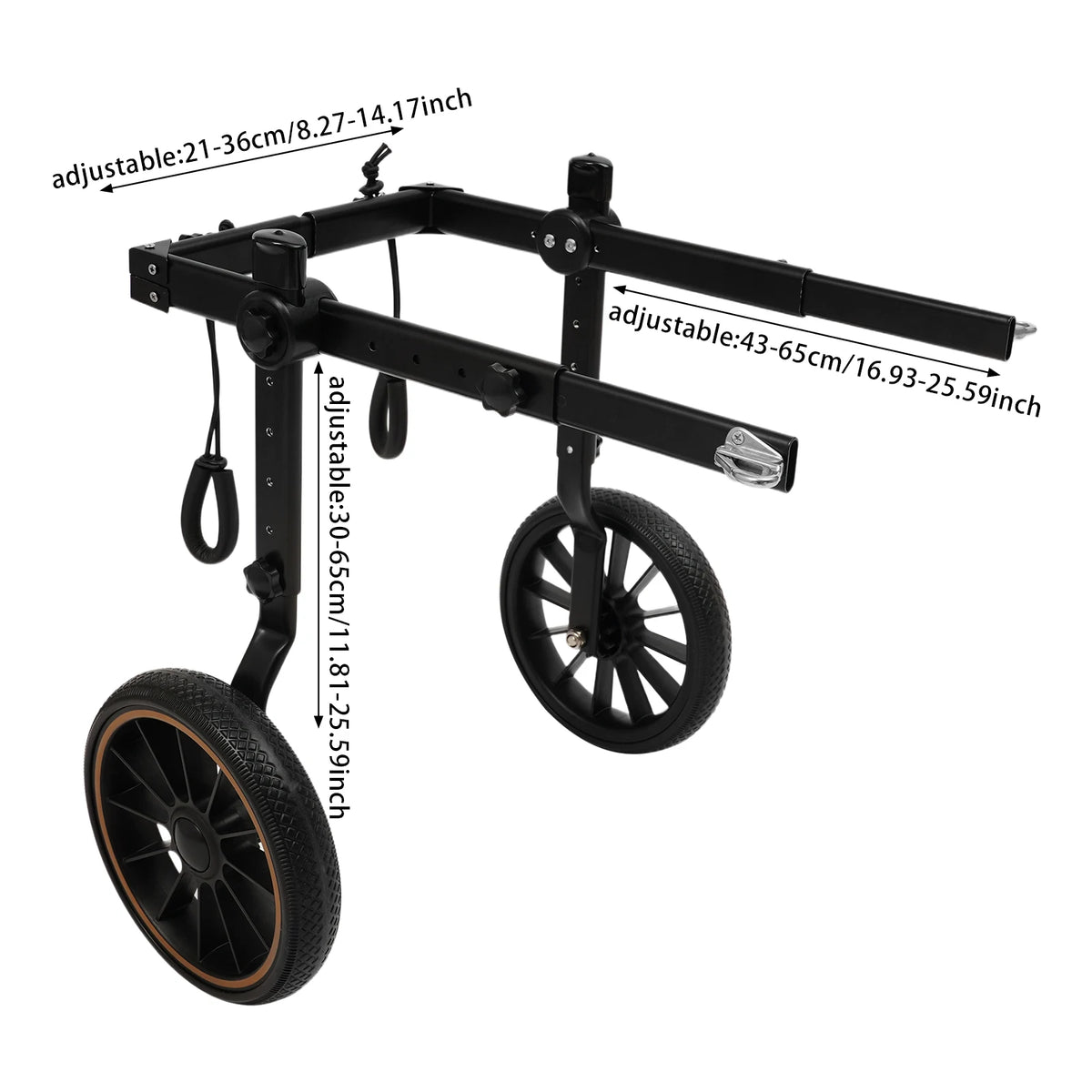 Adjustable Two Wheel Dog Wheelchair For Hind Leg Support And Mobility